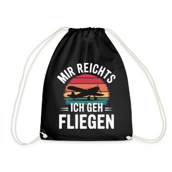 Pilot Pilots Airplane Flying Aviation - Drawstring Bag - black - Front