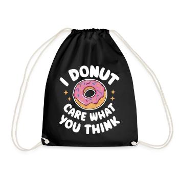 Donut Donuts Süßigkeiten Bagel - Turnbeutel - Schwarz - Vorne
