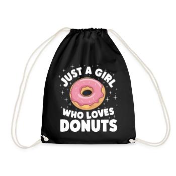 Donut Donuts Süßigkeiten Bagel - Turnbeutel - Schwarz - Vorne