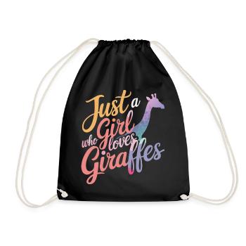 Giraffe Animal Africa Giraffes - Drawstring Bag - black - Front