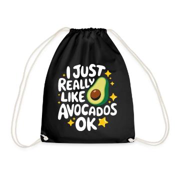 Avocado Essen Guacamole Vegan - Turnbeutel - Schwarz - Vorne