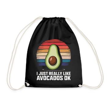 Avocado Essen Guacamole Vegan - Turnbeutel - Schwarz - Vorne