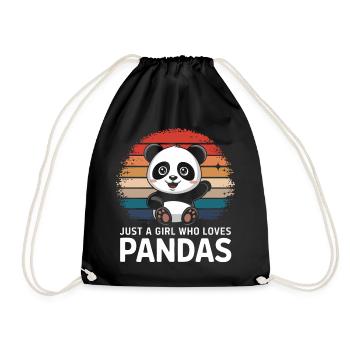 Panda Bear Panda Animal Pandas - Drawstring Bag - black - Front