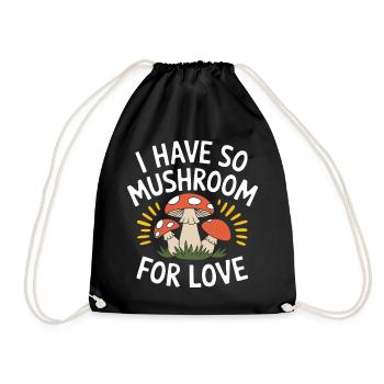 Pilz Pilze Funghi Champignon - Turnbeutel - Schwarz - Vorne
