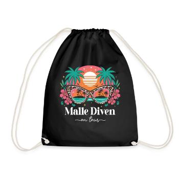 Malle Diven Mallorca Sommer Party Girls - Turnbeutel - Schwarz - Vorne