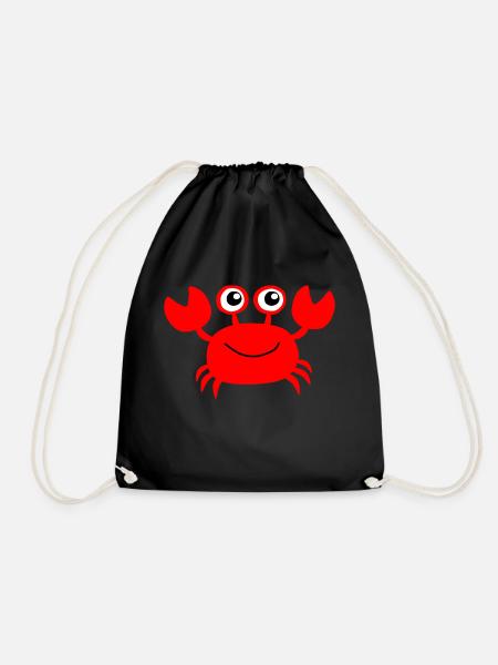 Rote kleine Krabbe - Drawstring Bag - black