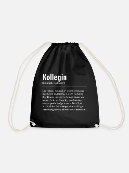 Spruchdesign Kollegin - Turnbeutel - Schwarz
