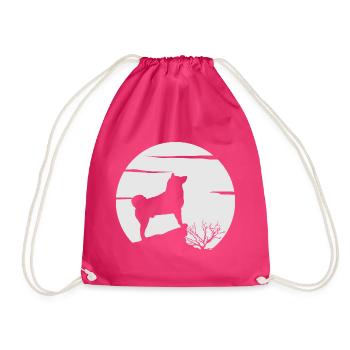 Akita - Drawstring Bag - fuchsia - Front
