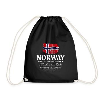Norway Adventures - Norway Flag - Drawstring Bag - black - Front