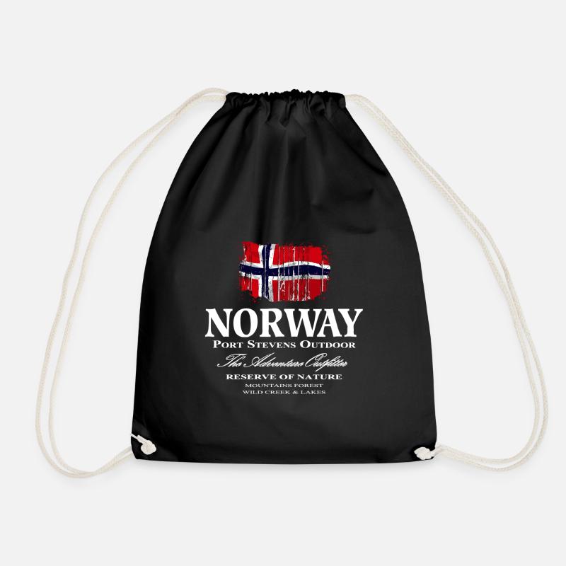 Norway Adventures - Norway Flag - Turnbeutel - Schwarz