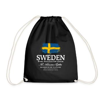 Drapeau de la Suède - Drapeau suédois - Sac de sport léger - noir - Devant