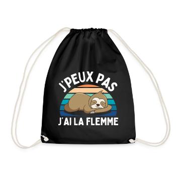 J'peux pas j' ai la flemme humour paresseux cadeau - Sac de sport léger - noir - Devant