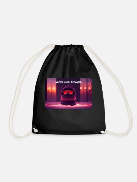 Winter Mode: Activated - Drawstring Bag - black