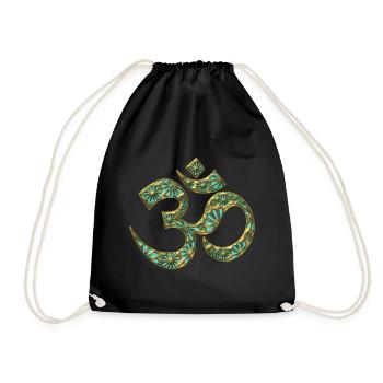Sacred OM (AUM - I AM), turquoise, manifestation - Sac de sport léger - noir - Devant
