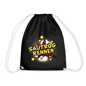 Sautrogrennen Comic Sterne pow shirt boom - Turnbeutel - Schwarz - Vorne