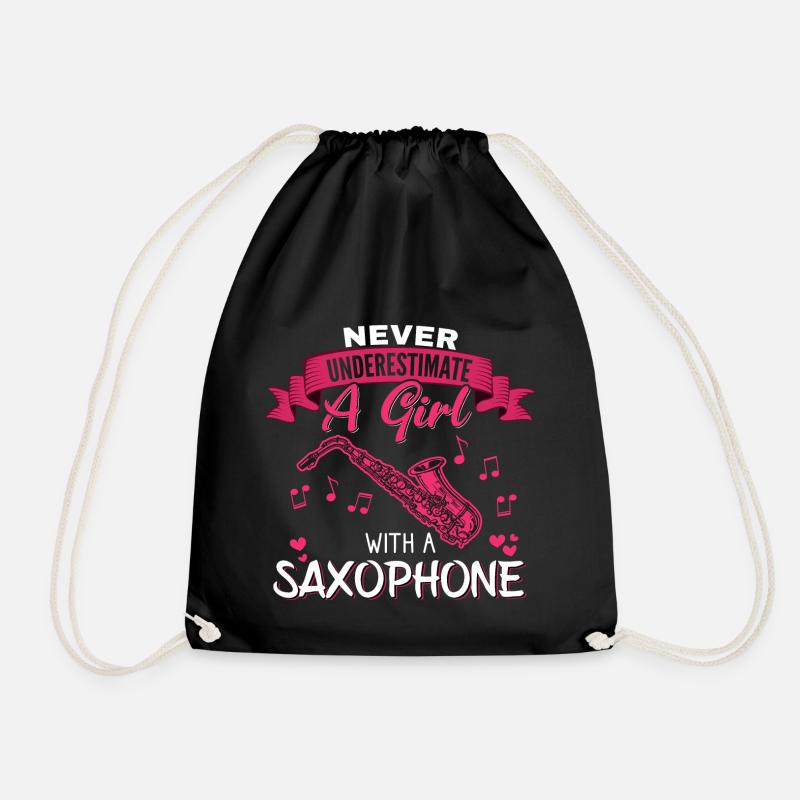 Never underestimate a Girl with a Saxophone - Turnbeutel - Schwarz