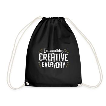 Jeden Tag etwas Kreatives tun - Designer - Turnbeutel - Schwarz - Vorne