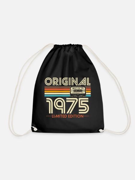 Original 1975 Jahrgang Vintage Geburtstag Retro - Turnbeutel - Schwarz
