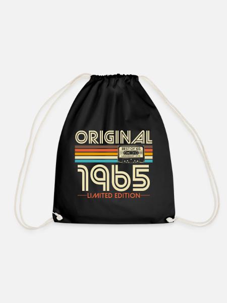 Original 1965 Jahrgang Vintage Geburtstag Retro - Turnbeutel - Schwarz