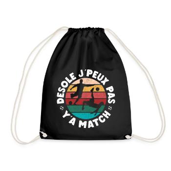 Football je peux pas y'a match cadeau fan de foot - Sac de sport léger - noir - Devant