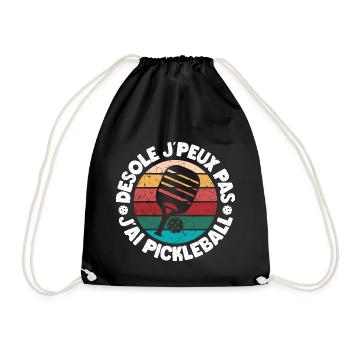 Pickleball joueur de pickelball je peux pas humour - Sac de sport léger - noir - Devant