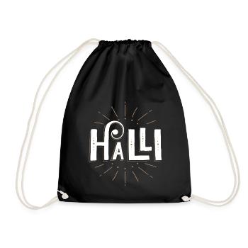 HALLI | Halli Galli | Party Duo | Partnerlook - Turnbeutel - Schwarz - Vorne