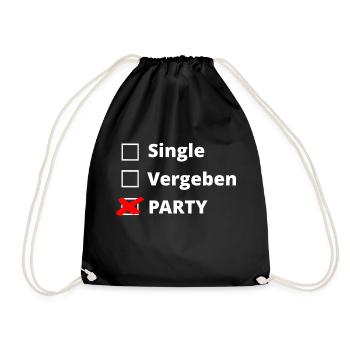 Party - Turnbeutel - Schwarz - Vorne