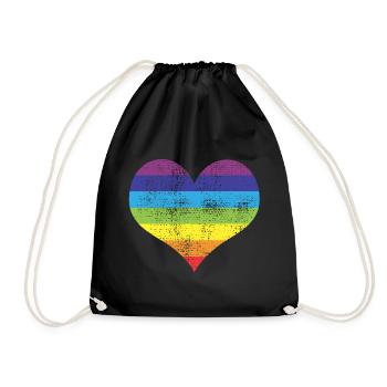 cœur - Sac de sport léger - noir - Devant