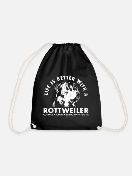 rottweiler - Drawstring Bag - black