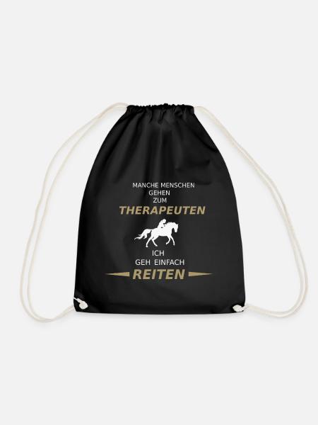 Pferde reiten Spruch als Geschenk für Reiter - Turnbeutel - Schwarz