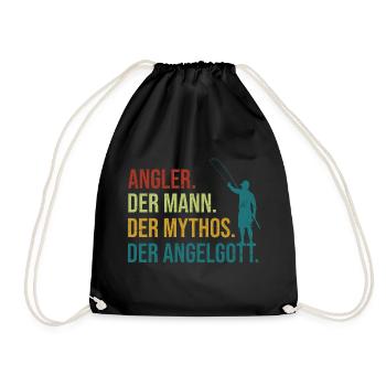 Angler Der Mann Der Mythos Der Anglergott Fischer - Turnbeutel - Schwarz - Vorne