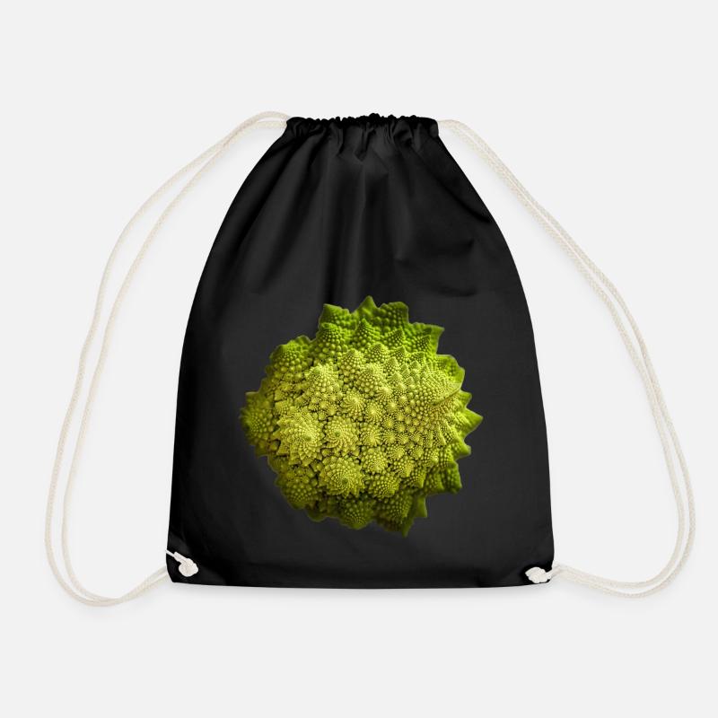 Romanesco - fractals in nature - Drawstring Bag - black