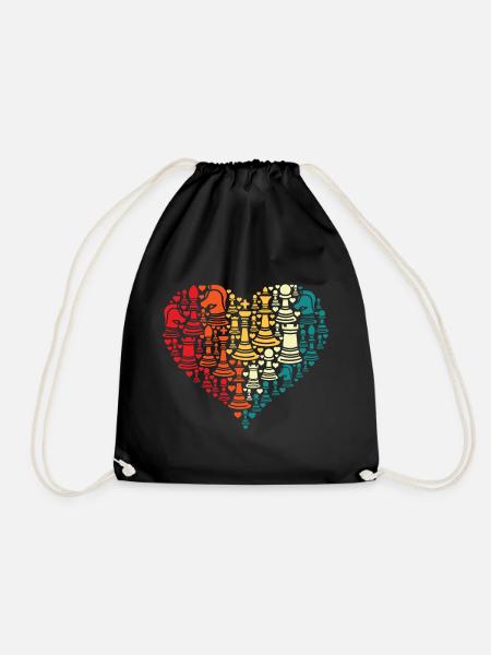 chess - Drawstring Bag - black