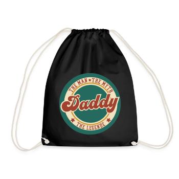 Daddy the man the myth the legend quote humor - Drawstring Bag - black - Front