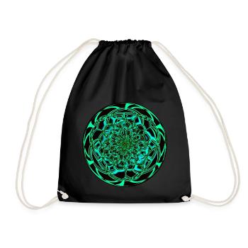 Trippy Mandala Fractal - Drawstring Bag - black - Front