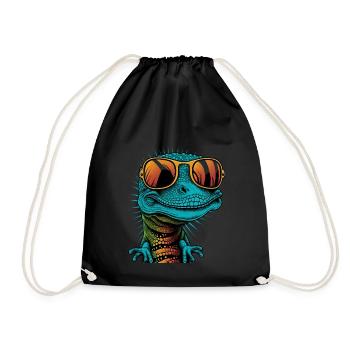 Cool Gecko - Turnbeutel - Schwarz - Vorne