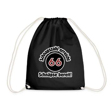 66 – Schnapps number reached, schnapps ready! Cheers! - Drawstring Bag - black - Front