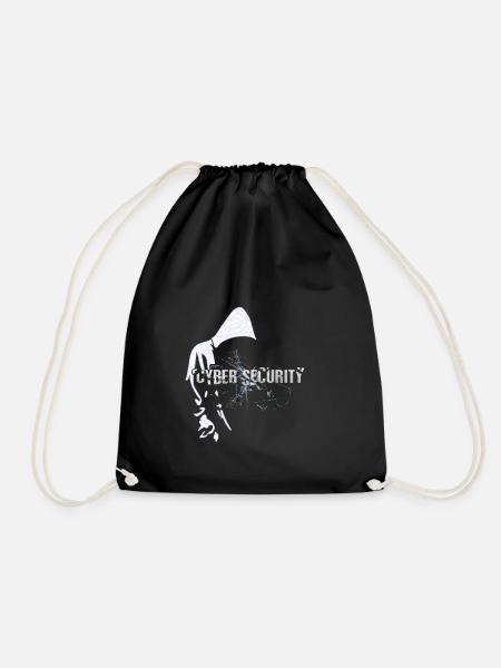 Cyber hacker, nerd freak t-shirt security bstyled - Drawstring Bag - black