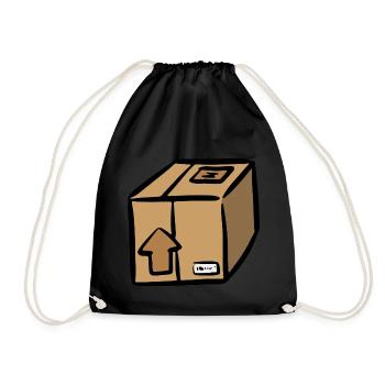 Parcel Post Dispatch Logistics Parcel delivery man - Drawstring Bag - black - Front