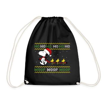 Peanuts Snoopy Hohoho - Turnbeutel - Schwarz - Vorne