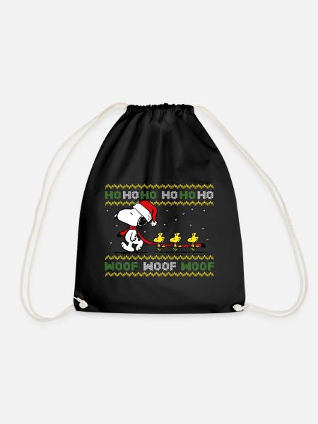 Peanuts Snoopy Hohoho - Drawstring Bag - black