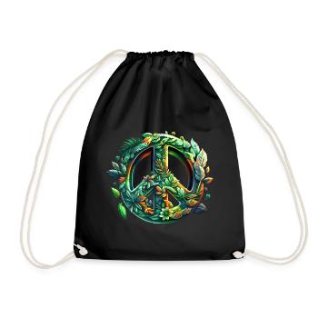 Peace Sign, Peace, Peace Symbol, Save earth - Drawstring Bag - black - Front