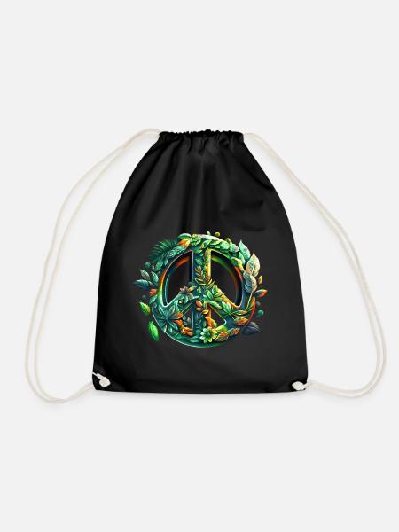 Signe de paix, Paix, Symbole de paix, Sauver la terre - Sac de sport léger - noir