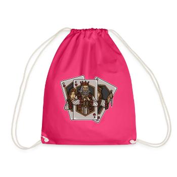 Spielkarten erwachen zum Leben | Kartengeber Glück - Turnbeutel - Fuchsia - Vorne