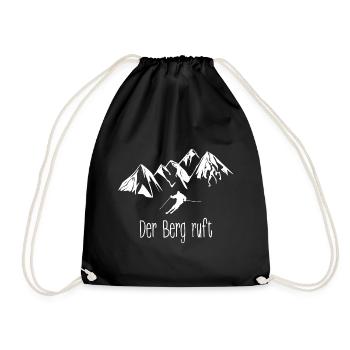 skifahren, skifahrer, der berg ruft - Turnbeutel - Schwarz - Vorne