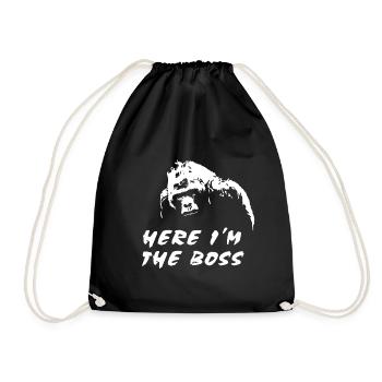 Gorilla - Monkey - Drawstring Bag - black - Front