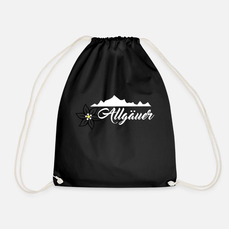 Allgäuer Design Weiß - Turnbeutel - Schwarz