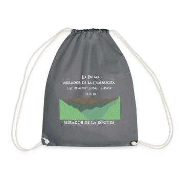 Mountain landscape, La Palma, Mirador de la Cumbrecita - Drawstring Bag - grey - Front
