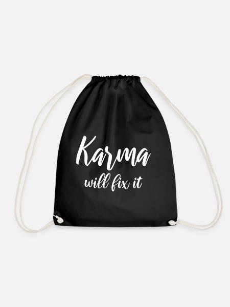 Karma will fix it - Turnbeutel - Schwarz