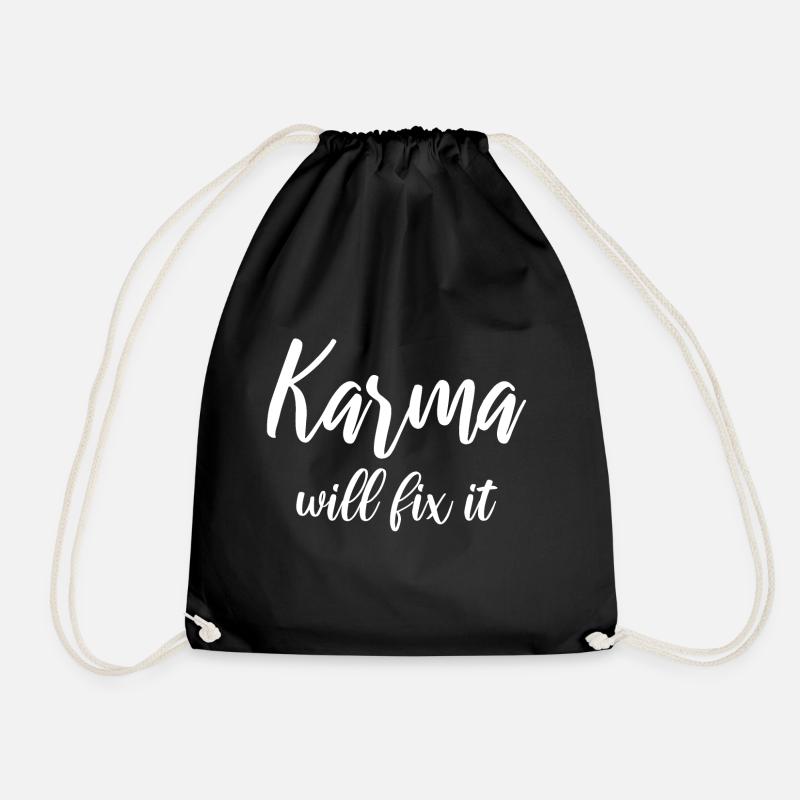 Karma will fix it - Turnbeutel - Schwarz